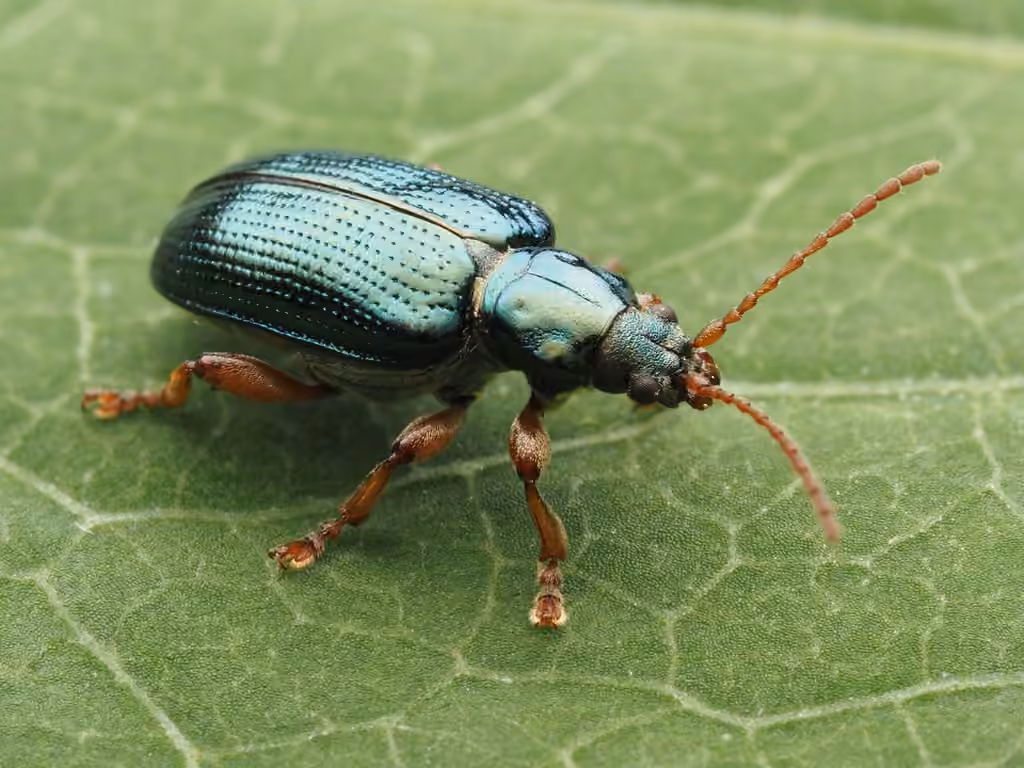 Red Aquatic Leaf Beetle, photo 2 of 5
