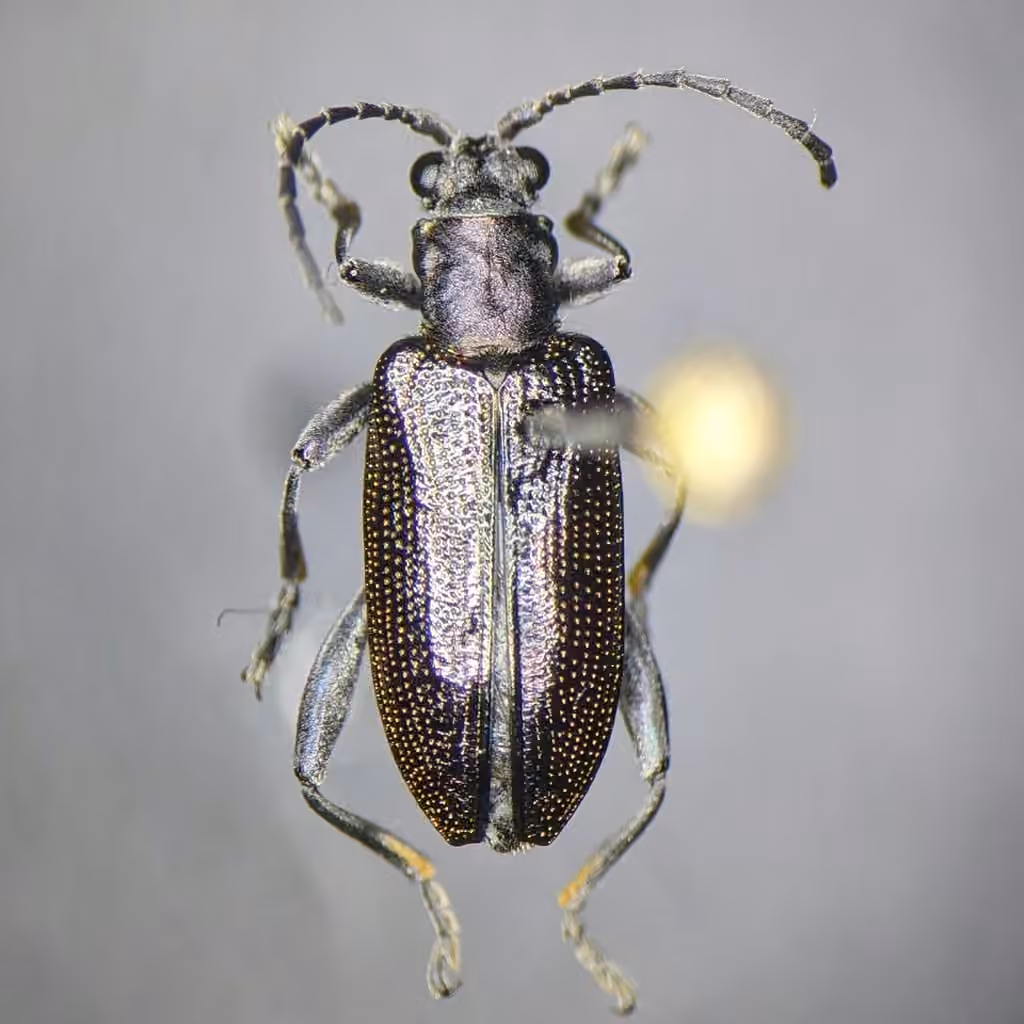 Cerulean aquatic leaf beetle, photo 2 of 5