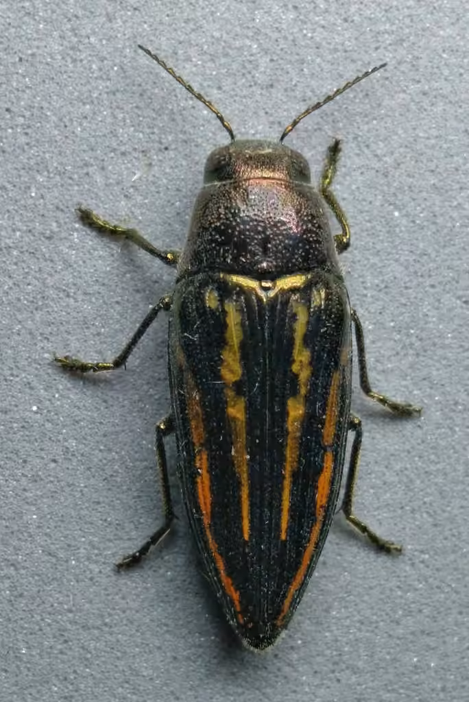 Lined Buprestid Beetle, photo 3 of 5